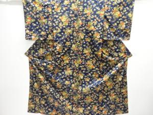 草花模様小紋着物